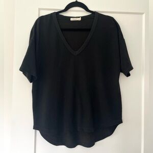 rag & bone Black Relaxed V-Neck Tee Small
